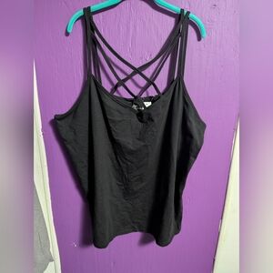136. NWT Maurice's Black Criss Cross Neckline Tank Cami 4X 26